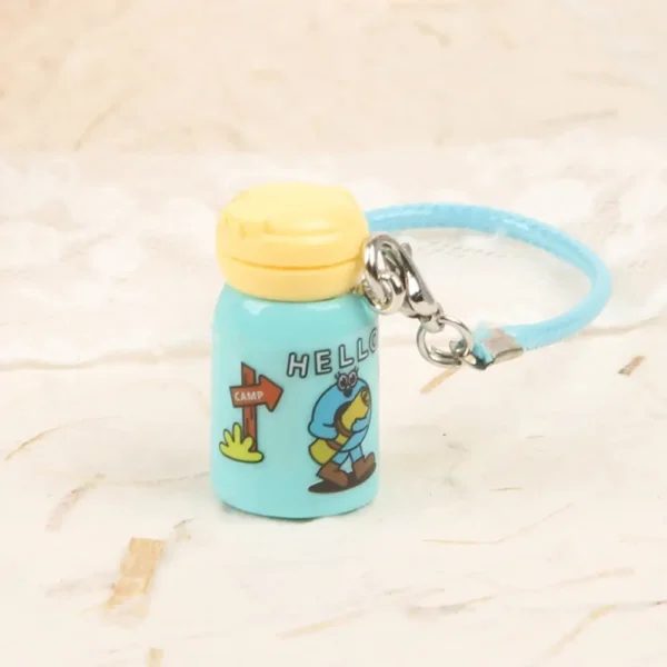 17cm Cute Blue Crossbody Water Bottle Accessory for Labubu Dolls - Handmade Plush Bottle with Adjustable Strap | Labubu Doll Accessories