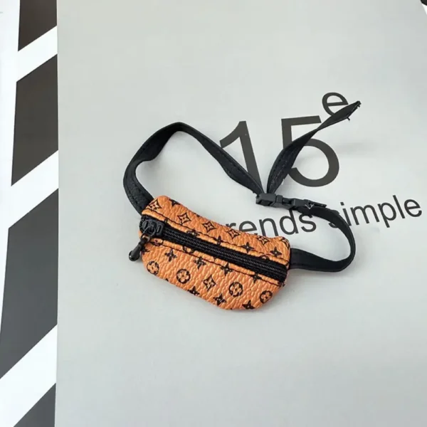 17cm Cute Caramel Brown Crossbody Bag Accessory for Labubu Dolls - Handmade Plush Bag with Adjustable Strap | Labubu Doll Accessories
