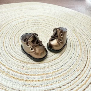 17cm Cute Brown Plush Shoes Accessory for Labubu Dolls - Handmade Soft Fabric Shoes with Elastic Strap | Labubu Doll Accessories
