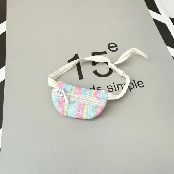 17cm Cute Colorful Crossbody Bag Accessory for Labubu Dolls - Handmade Plush Bag with Adjustable Strap | Labubu Doll Accessories