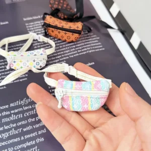 17cm Cute Crossbody Bag Accessory for Labubu Dolls - Handmade Plush Bag with Adjustable Strap | Labubu Doll Accessories