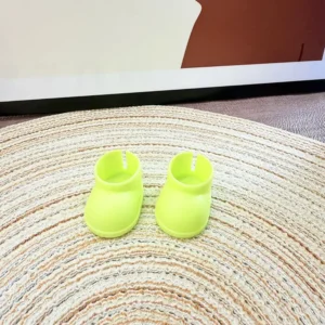 17cm Cute Orange Rain Boot Accessory for Labubu Dolls - Handmade Waterproof Boots with Cloud Pattern | Labubu Doll Accessories