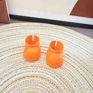 17cm Cute Orange`Rain Boot Accessory for Labubu Dolls - Handmade Waterproof Boots with Cloud Pattern | Labubu Doll Accessories