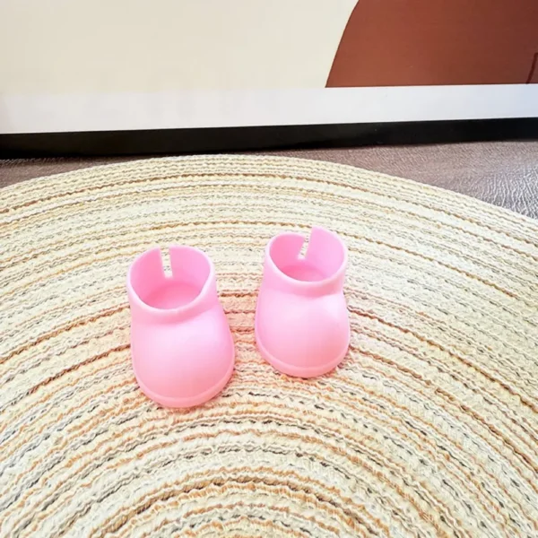17cm Cute Pink Rain Boot Accessory for Labubu Dolls - Handmade Waterproof Boots with Cloud Pattern | Labubu Doll Accessories