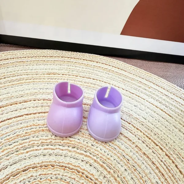 17cm Cute Purple Rain Boot Accessory for Labubu Dolls - Handmade Waterproof Boots with Cloud Pattern | Labubu Doll Accessories