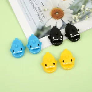 17cm Cute Shark Shoes for Labubu Dolls - Handmade Plush Shoes with Shark Teeth Design | Labubu Doll Accessories