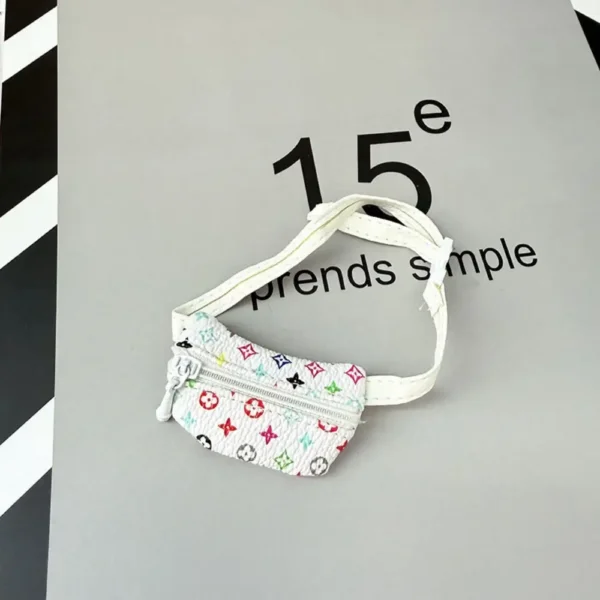 17cm Cute White Crossbody Bag Accessory for Labubu Dolls - Handmade Plush Bag with Adjustable Strap | Labubu Doll Accessories
