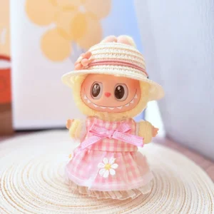 Labubu Doll Plaid Skirt Set