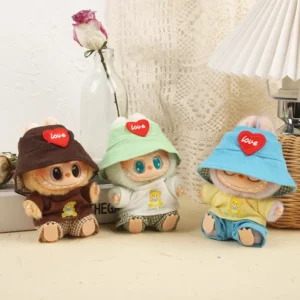 Handmade Cute Adorable Animal Set for Labubu Doll - Cool Colors Combo (Blue/Green/Light Green) with Animal Theme Comparison