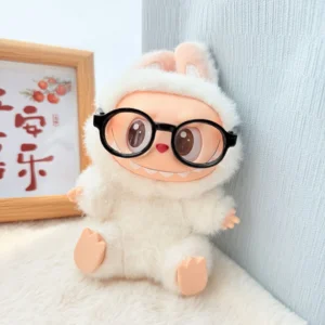 Cute Black Round Glasses Accessory for Labubu Doll - Stylish Eyewear Decor | Labubu Doll Clothing & Accessories