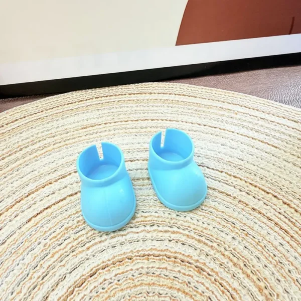 17cm Cute Blue Rain Boot Accessory for Labubu Dolls - Handmade Waterproof Boots with Cloud Pattern | Labubu Doll Accessories