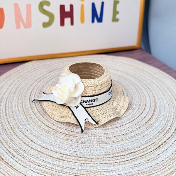 Elegant Labubu Doll Camellia Straw Hat Accessories - Stylish Summer Decor for Labubu Dolls | Labubu Doll Clothing & Accessories