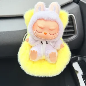 Cute Labubu Doll Car Sofa Accessory - Plush Yellow Seat for 17cm Labubu | Labubu Doll Clothing & Accessories