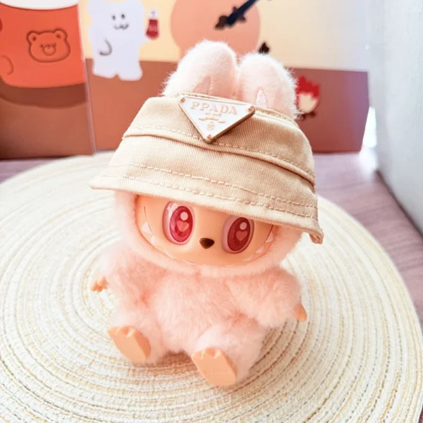 Adorable Khaki Hat Accessory for Labubu Dolls | Labubu Doll Clothing & Accessories