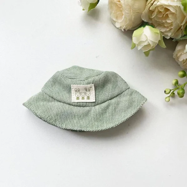Light Green Knit Hat Accessory for Labubu Dolls with Cute Rabbit Patch - Stylish Doll Hat for Labubu | Labubu Doll Clothing & Accessories