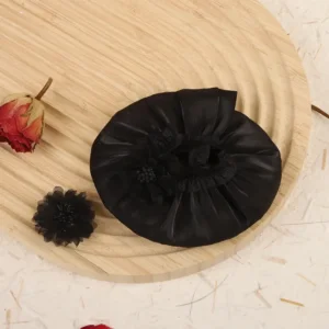 Handmade Cute Pleated Skirt Set for Labubu Doll - Black Pleated Skirt with Matching Bow Hair Accessory & Elastic Waist