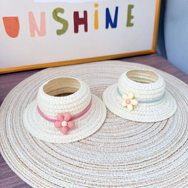 17cm Labubu Doll Straw Hat in Style3 - Handmade, Adjustable for V1/V2/V3