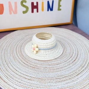Cute Labubu Doll Straw Hat Accessories Whit Yellw Flower | Labubu Doll Clothing & Accessories