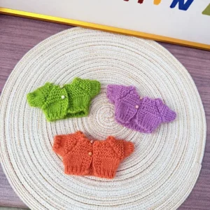 Labubu Doll Handmade Sweater - All Colors (Green/Orange/Purple) SKU Display with Size Label