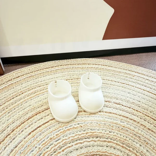 17cm Cute White Rain Boot Accessory for Labubu Dolls - Handmade Waterproof Boots with Cloud Pattern | Labubu Doll Accessories
