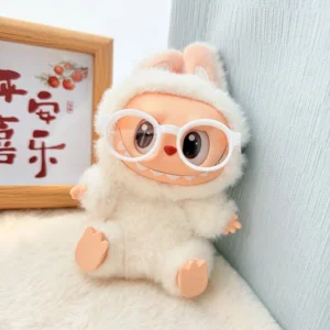 Cute white Round Glasses Accessory for Labubu Doll - Stylish Eyewear Decor | Labubu Doll Clothing & Accessories