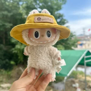 17cm Labubu Doll Smile Hat accessories in Yellow - 4 Colors, V1/V2/V3 Compatible