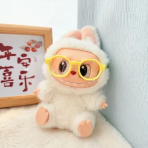 Cute Yellow Round Glasses Accessory for Labubu Doll - Stylish Eyewear Decor | Labubu Doll Clothing & Accessories